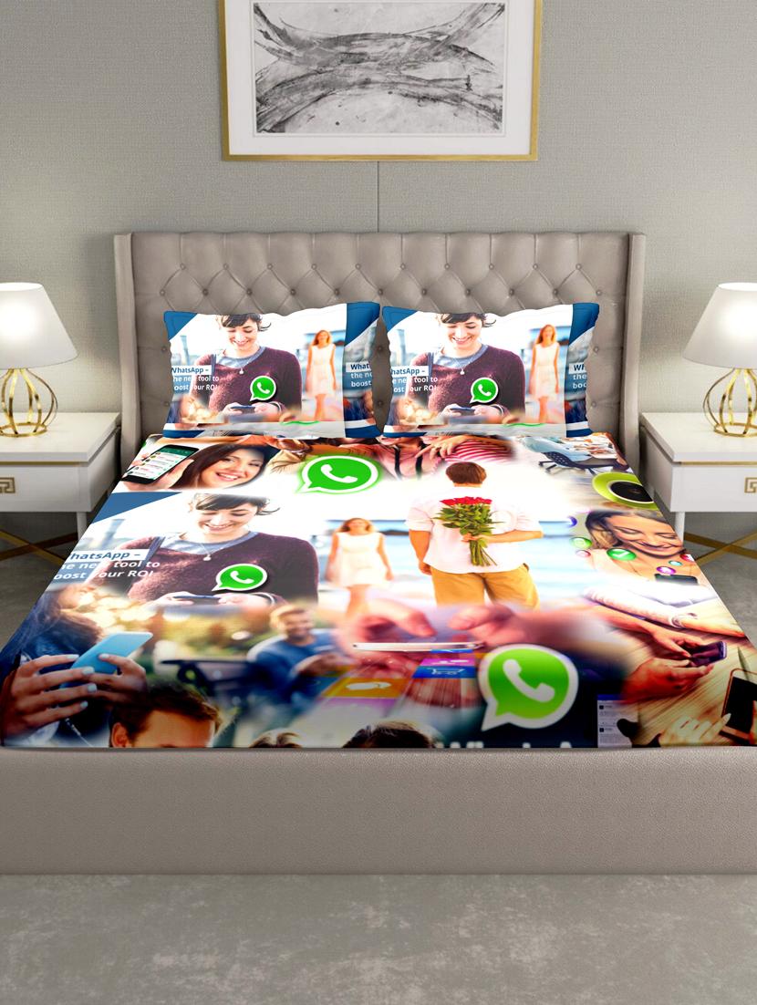 triton double bedshseet set king size cotton multi colour - 17669337 - Zoom Image - 2