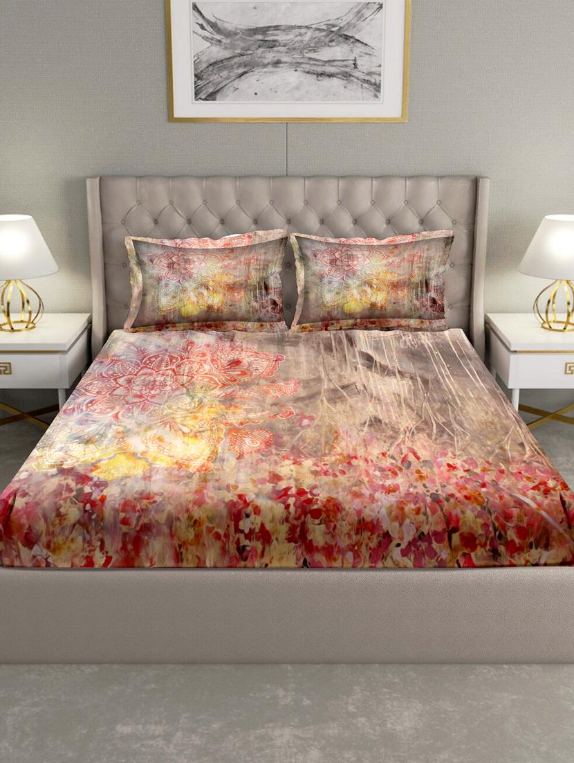 triton double bedshseet set king size cotton orange colour - 17669350 - Zoom Image - 2