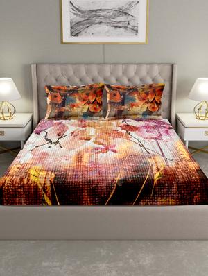 triton double bedshseet set king size cotton orange colour - 17669352 - Standard Image - 2
