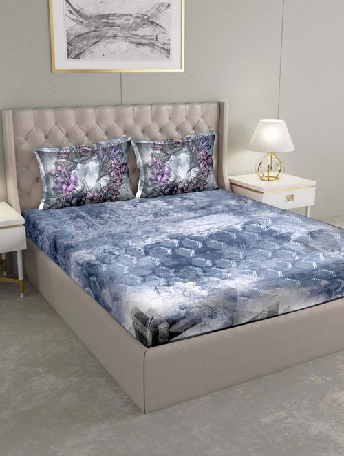 triton double bedshseet set king size cotton blue colour - 17669354 - Standard Image - 1