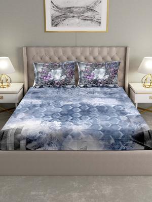 triton double bedshseet set king size cotton blue colour - 17669354 - Standard Image - 2