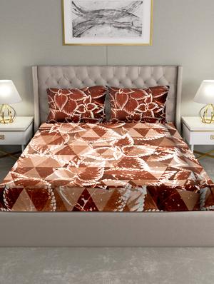 triton double bedshseet set king size cotton maroon colour - 17669359 - Standard Image - 2