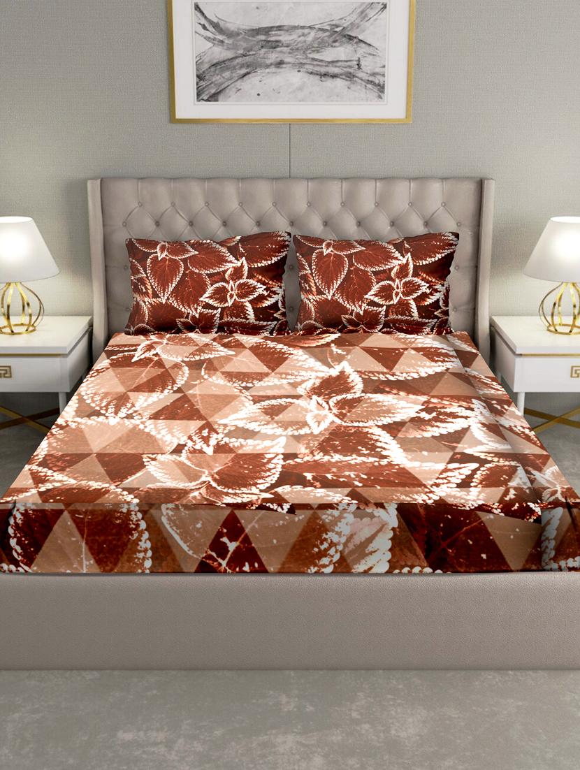 triton double bedshseet set king size cotton maroon colour - 17669359 - Zoom Image - 2