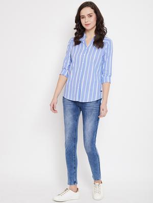 blue cotton regular shirt - 17669424 - Standard Image - 4