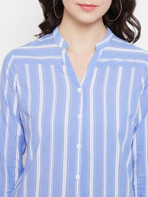 blue cotton regular shirt - 17669424 - Standard Image - 5