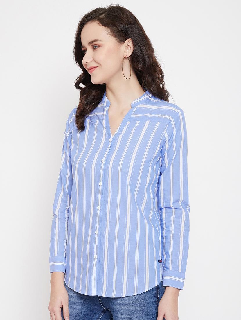 blue cotton regular shirt - 17669424 - Zoom Image - 2