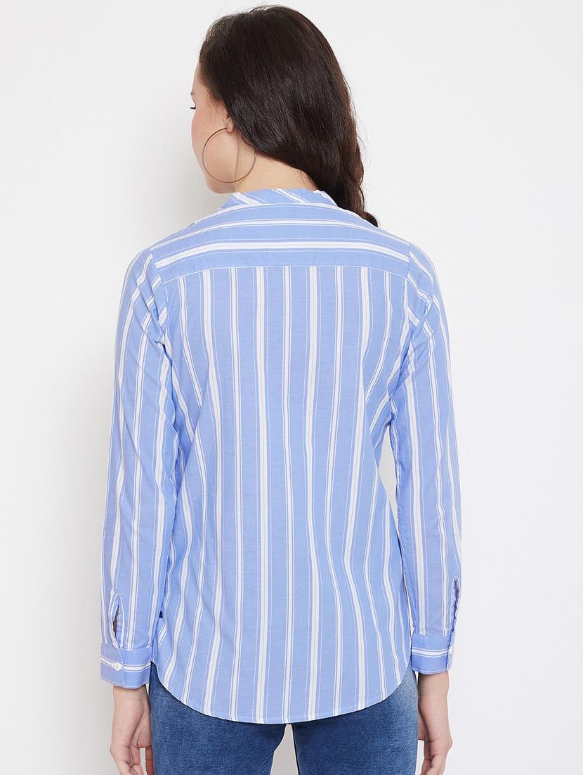 blue cotton regular shirt - 17669424 - Zoom Image - 3