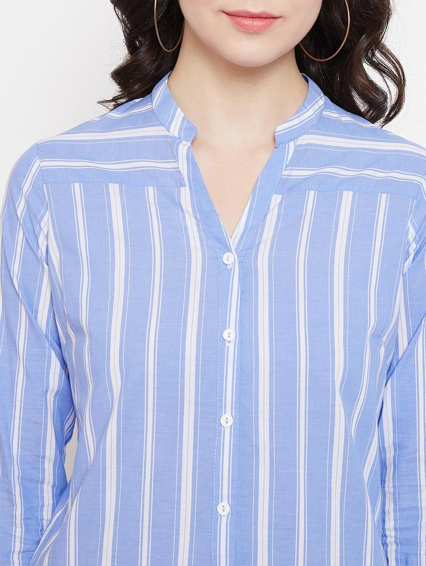 blue cotton regular shirt - 17669424 - Zoom Image - 5