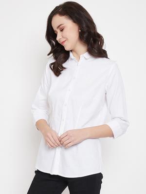 white cotton regular shirt - 17669425 - Standard Image - 2
