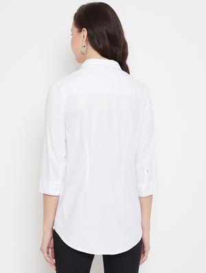 white cotton regular shirt - 17669425 - Standard Image - 3
