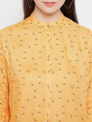 yellow cotton blend regular shirt - 17669431 - Standard Image - 5