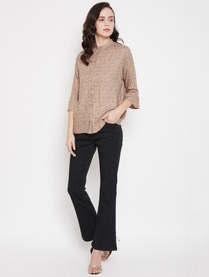 beige cotton blend regular shirt - 17669432 - Standard Image - 4