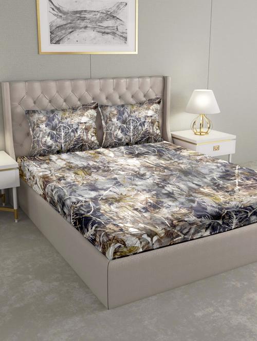 art of india double bedsheet set super king size cotton grey colour - 17669439 - Standard Image - 1