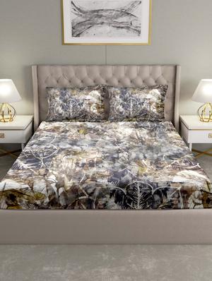 art of india double bedsheet set super king size cotton grey colour - 17669439 - Standard Image - 2