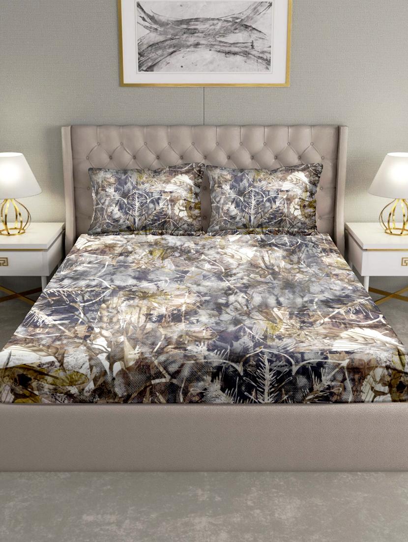 art of india double bedsheet set super king size cotton grey colour - 17669439 - Zoom Image - 2