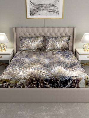 art of india double bedsheet set super king size cotton grey colour - 17669440 - Standard Image - 2