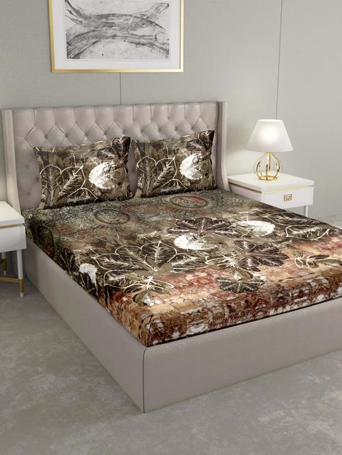 art of india double bedsheet set super king size cotton green colour - 17669446 - Standard Image - 1