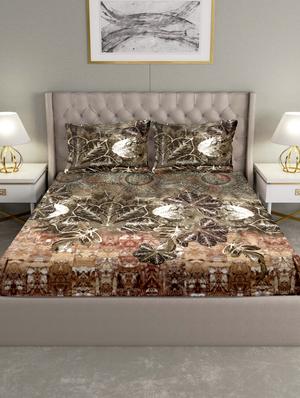 art of india double bedsheet set super king size cotton green colour - 17669446 - Standard Image - 2