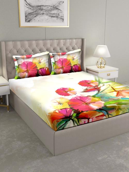 art of india double bedsheet set super king size cotton green colour - 17669451 - Very Small Image - 1