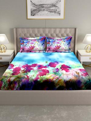 art of india double bedsheet set super king size cotton blue colour - 17669453 - Standard Image - 2