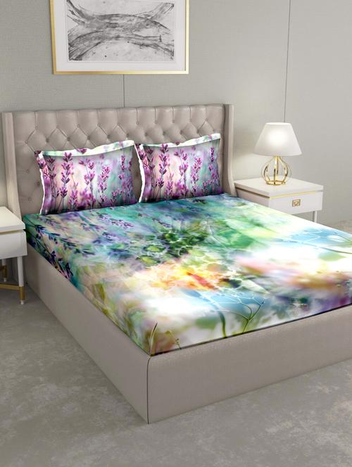 art of india double bedsheet set super king size cotton green colour - 17669454 - Standard Image - 1