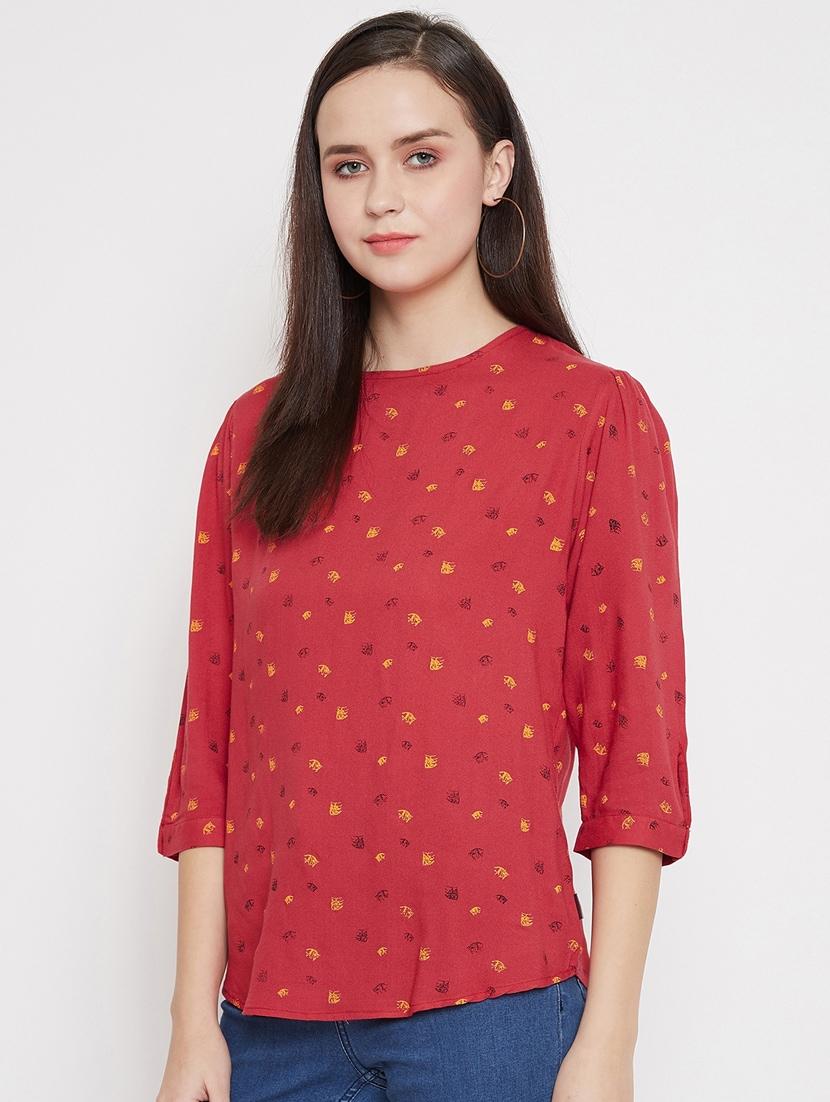round neck printed top - 17669461 - Zoom Image - 2