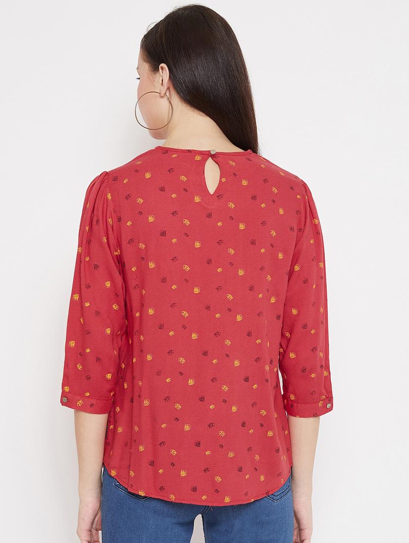 round neck printed top - 17669461 - Zoom Image - 3