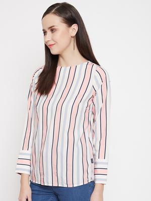 round neck striped top - 17669464 - Standard Image - 2