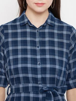 tie front checkered shirt tunic - 17669473 - Standard Image - 6