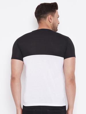 white color block cut & sew t-shirt - 17669496 - Standard Image - 3