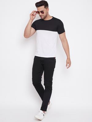 white color block cut & sew t-shirt - 17669496 - Standard Image - 4