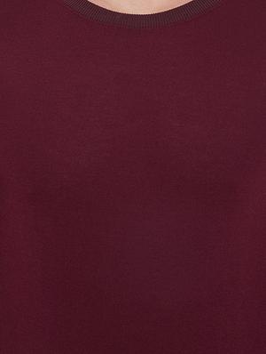 maroon color block cut & sew t-shirt - 17669499 - Standard Image - 5