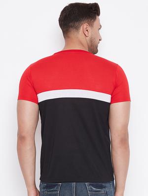 black color block cut & sew t-shirt - 17669500 - Standard Image - 3