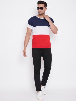 multi colored color block cut & sew t-shirt - 17669501 - Standard Image - 4