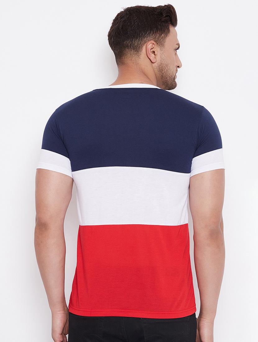 multi colored color block cut & sew t-shirt - 17669501 - Zoom Image - 3