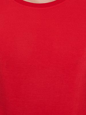 red color block cut & sew t-shirt - 17669502 - Standard Image - 5