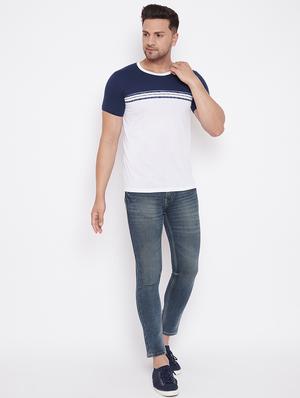 white color block cut & sew t-shirt - 17669504 - Standard Image - 4