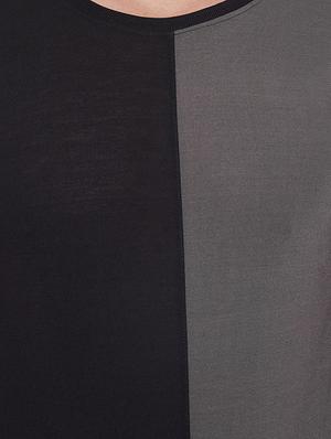 grey color block cut & sew t-shirt - 17669505 - Standard Image - 5