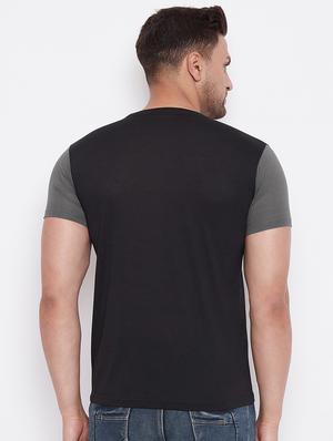 black color block cut & sew t-shirt - 17669506 - Standard Image - 3