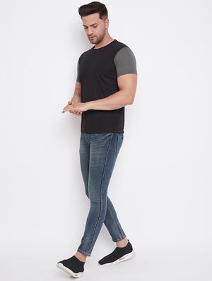 black color block cut & sew t-shirt - 17669506 - Standard Image - 4