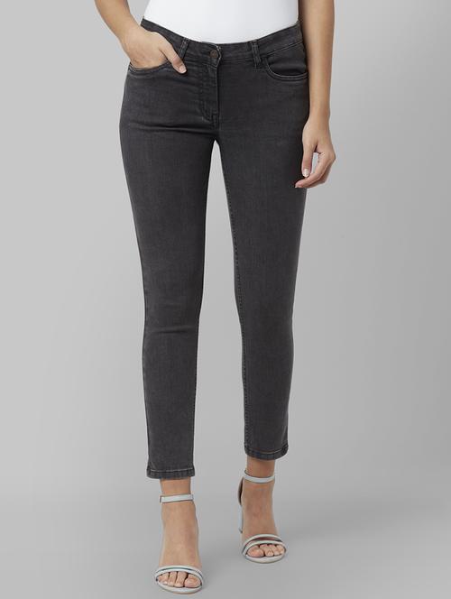 black cotton blend jeans - 17669603 - Standard Image - 1