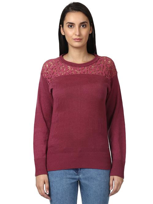 purple acrylic regular pullover - 17669608 - Standard Image - 1