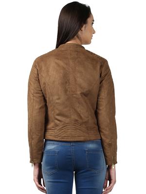 brown polyester casual blazer - 17669611 - Standard Image - 3