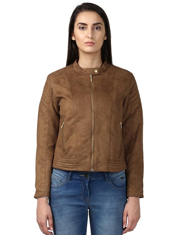brown polyester casual blazer - 17669611 - Zoom Image - 1