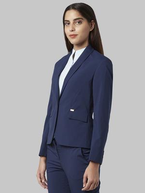 blue polyester casual blazer - 17669612 - Standard Image - 2