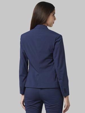 blue polyester casual blazer - 17669612 - Standard Image - 3