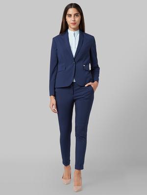 blue polyester casual blazer - 17669612 - Standard Image - 4