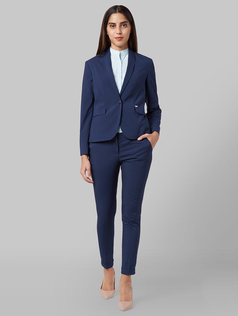 blue polyester casual blazer - 17669612 - Zoom Image - 4