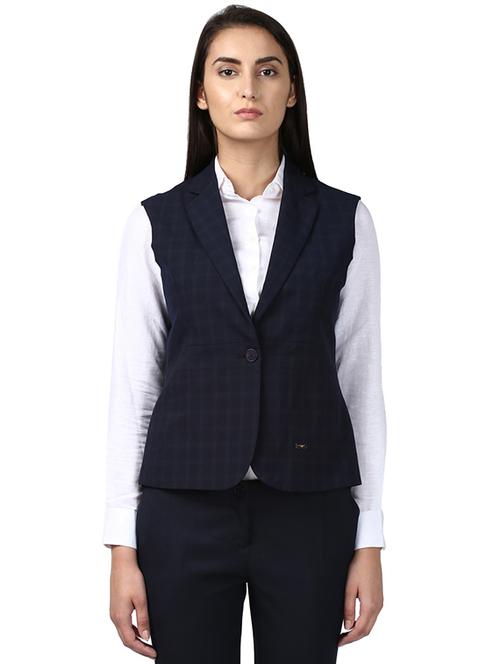 blue polyester casual blazer - 17669614 - Standard Image - 1
