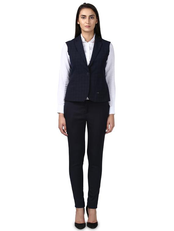 blue polyester casual blazer - 17669614 - Zoom Image - 4